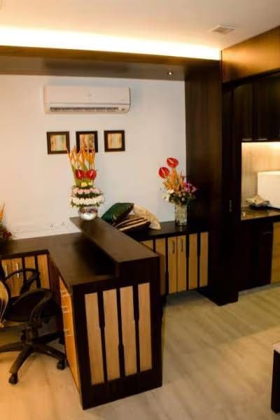 The reception area of the clinic